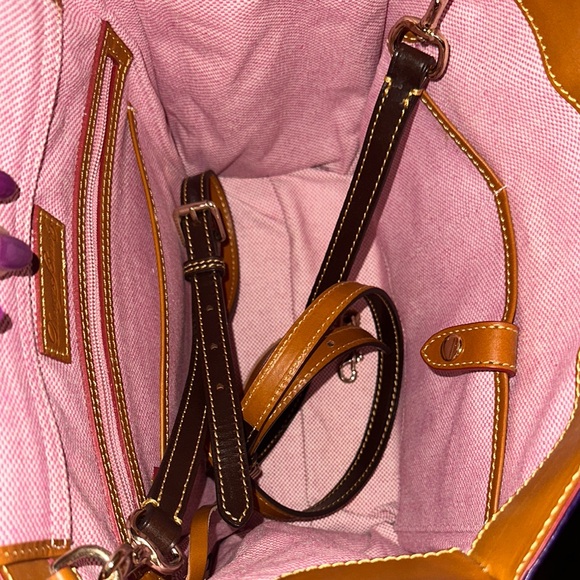 Dooney & Bourke Purple Quilted Satchel with Glossy Finish